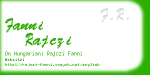 fanni rajczi business card